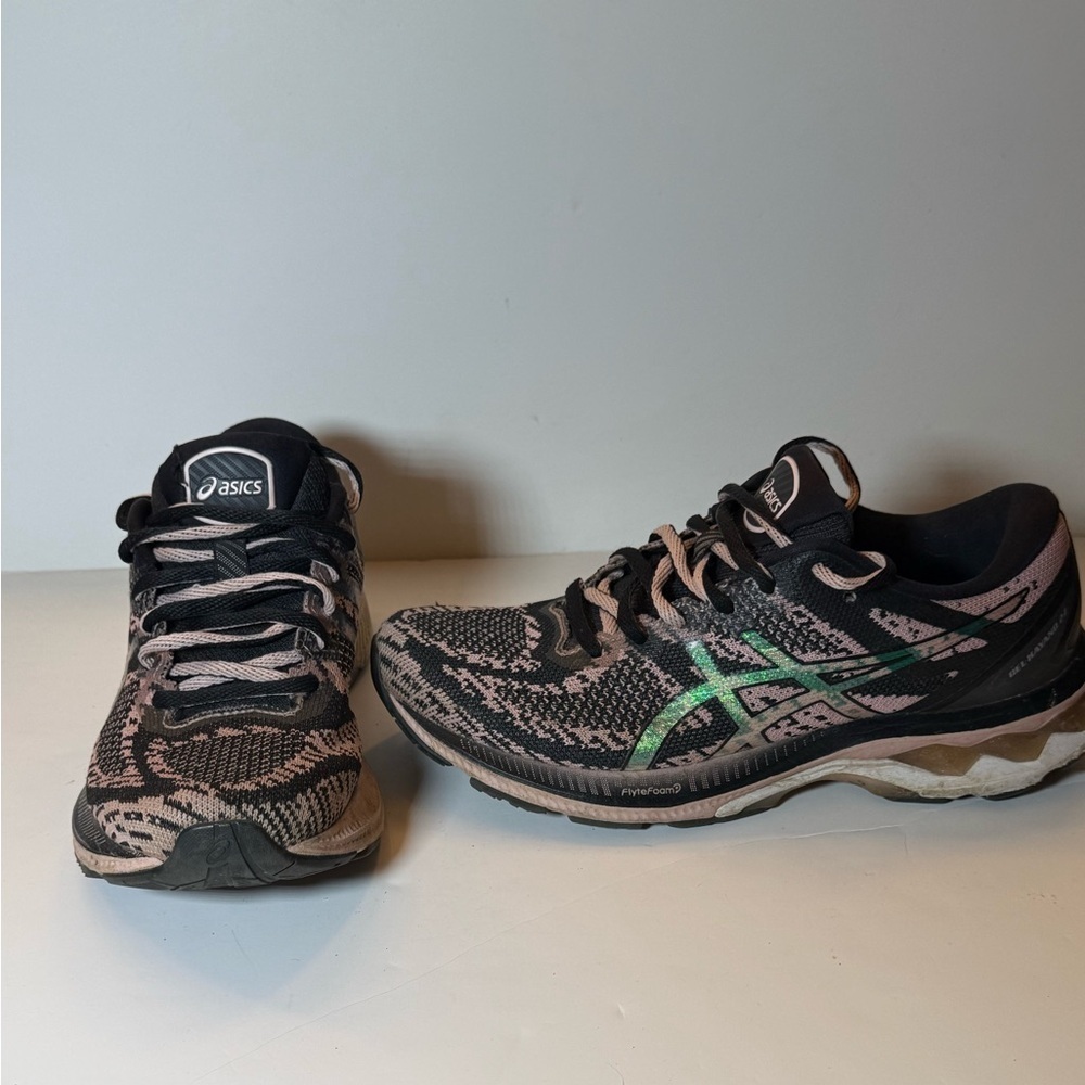 ASICS Women's Shoes 9 GEL-KAYANO 27 Black Ginger Peach Running